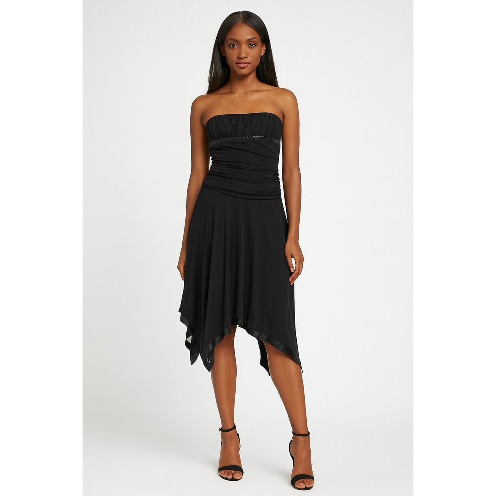 Y2K City Triangles Black‎ Cocktail Whimsigoth Grunge Asymmetrical Dress Medium